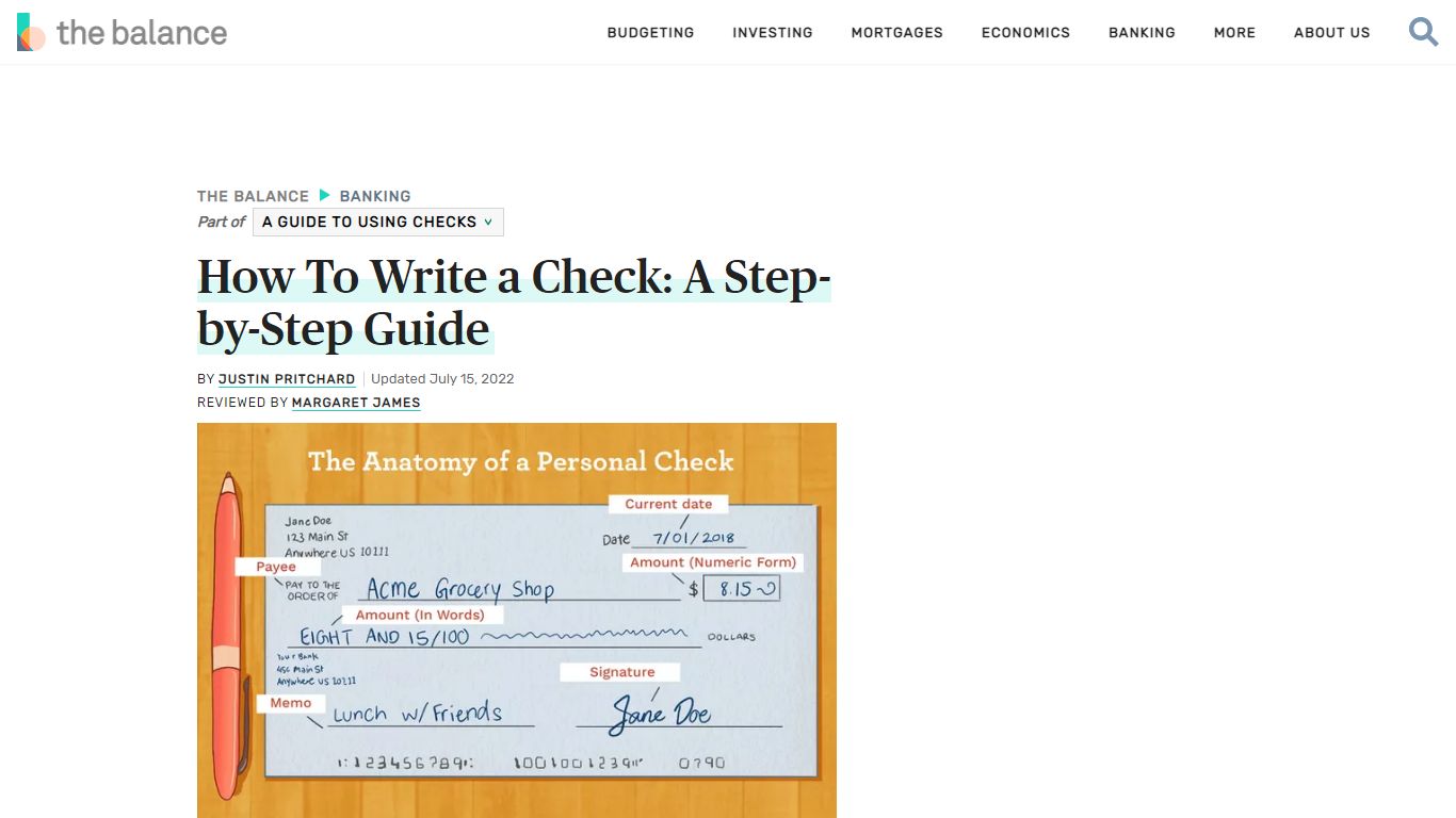 How To Write a Check: A Step-by-Step Guide - The Balance